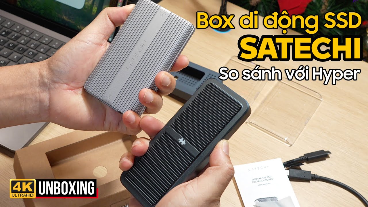BOX DI ĐỘNG SSD M2 NVMe Gen4x4 SATECHI USB 4 PRO ST-EU4NPM: SO SÁNH VỚI BOX HYPER