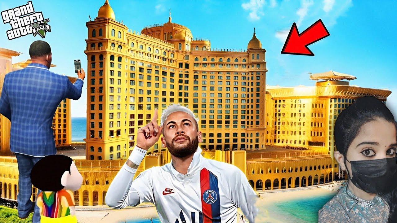 Franklin Opened Luxury 5 Star Hotel of Los Santos | Shinchan and Neymar  - GTA 5 #99