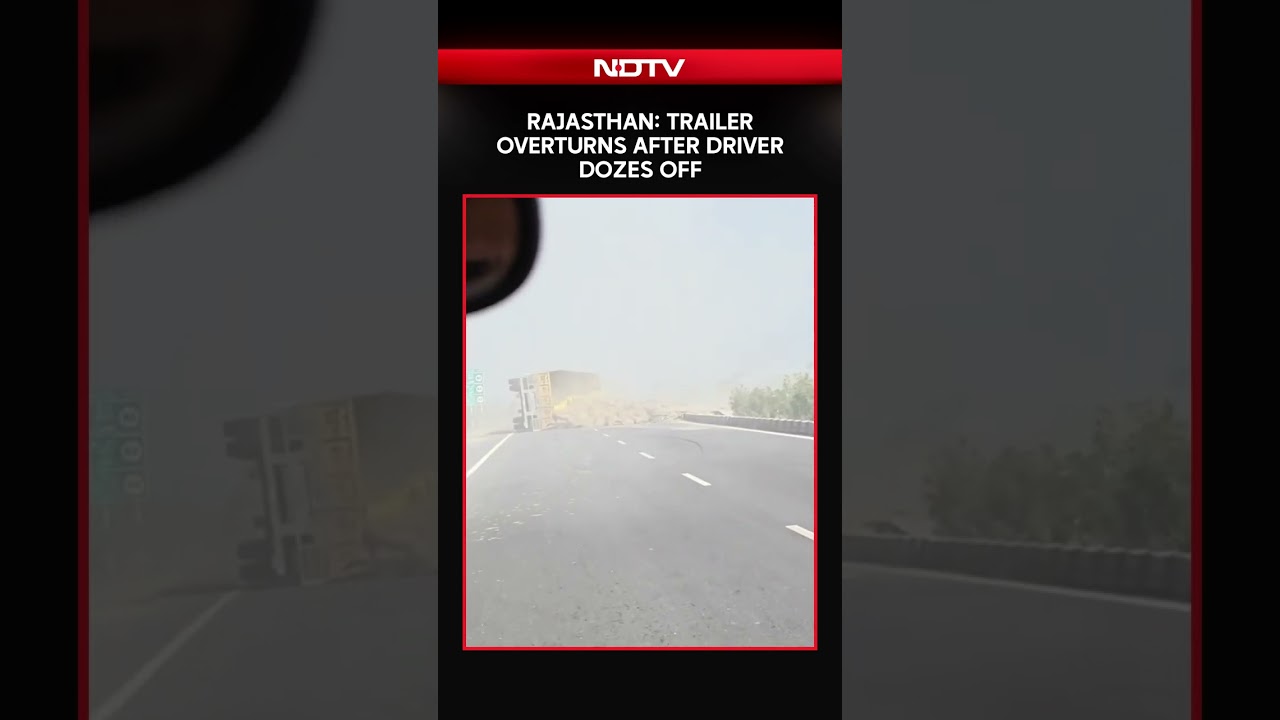 Rajasthan: Trailer Overturns on NH-162 in Pali After Driver Dozes Off