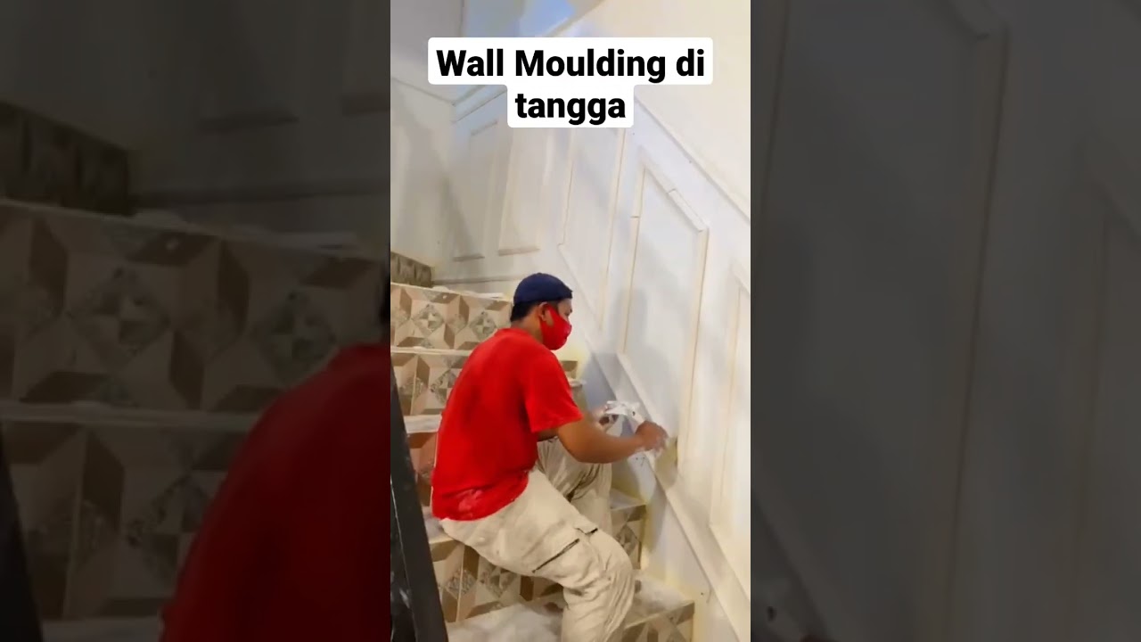 Pasang wall moulding di tangga #cherylgallery #shortsyoutube #wallmoulding #desainrumah