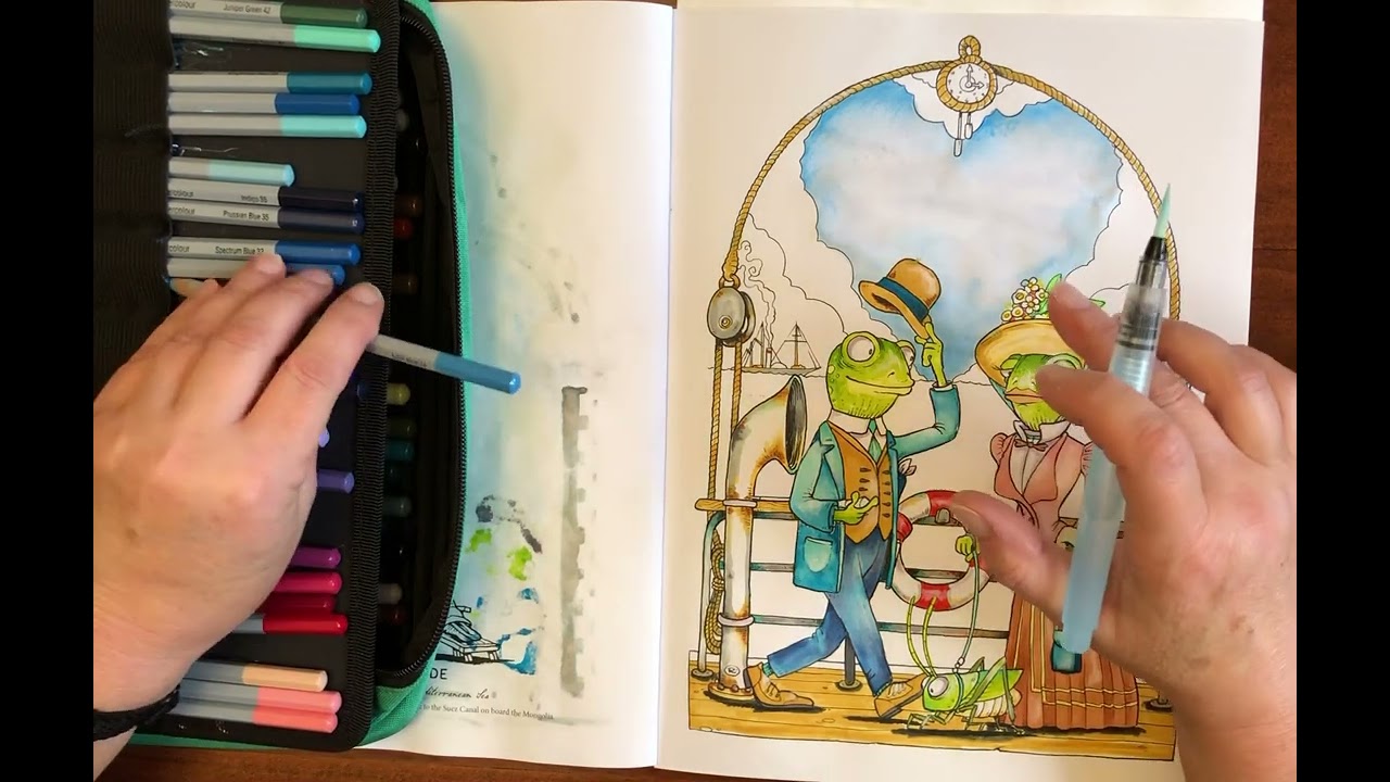 Coloring “Promenade” in Around the World by RJ Hampson Part 4
