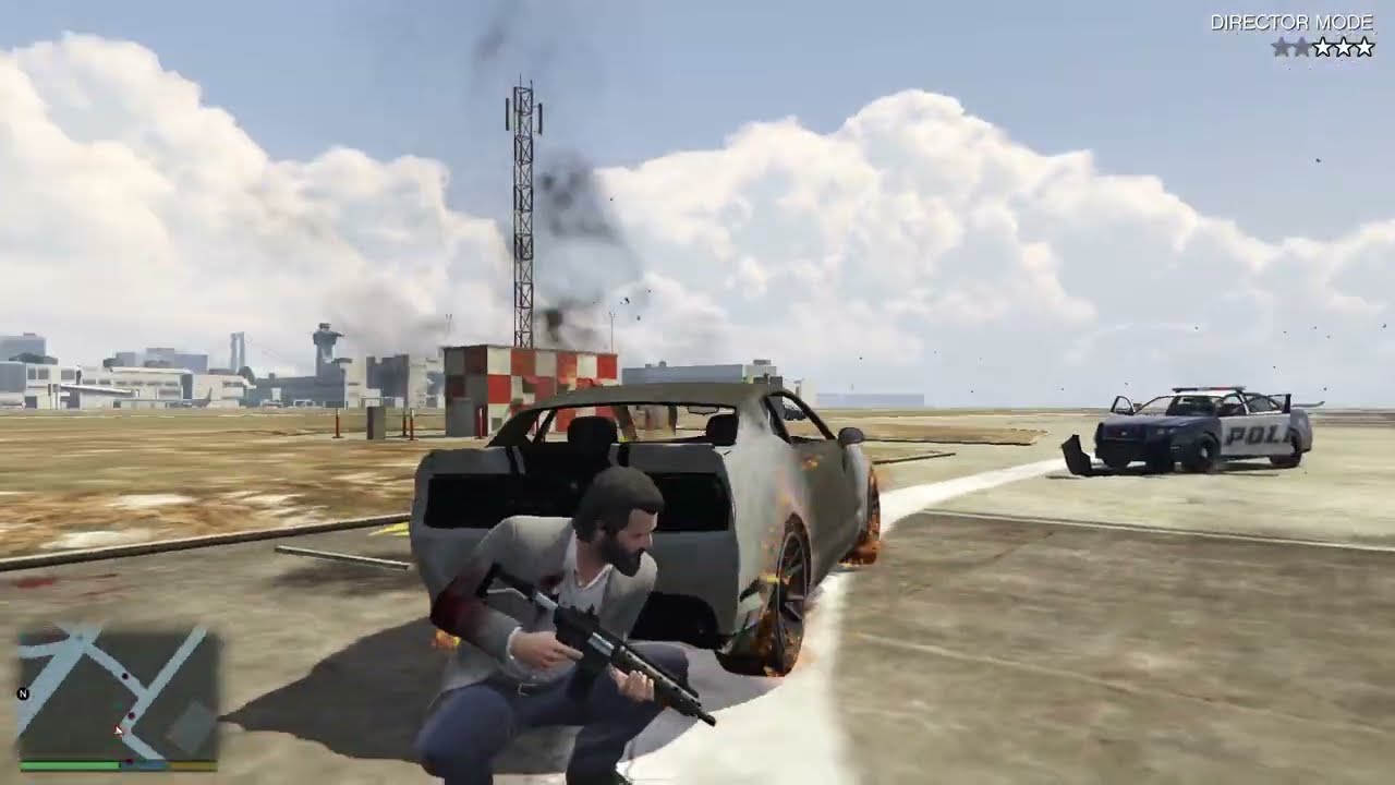 GTA 5 - Michael Airport Rampage + Six Star Escape