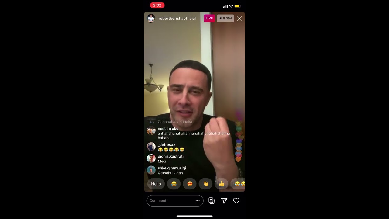 Robert Berisha fol per MECIN LIVE ME INSTAGRAM