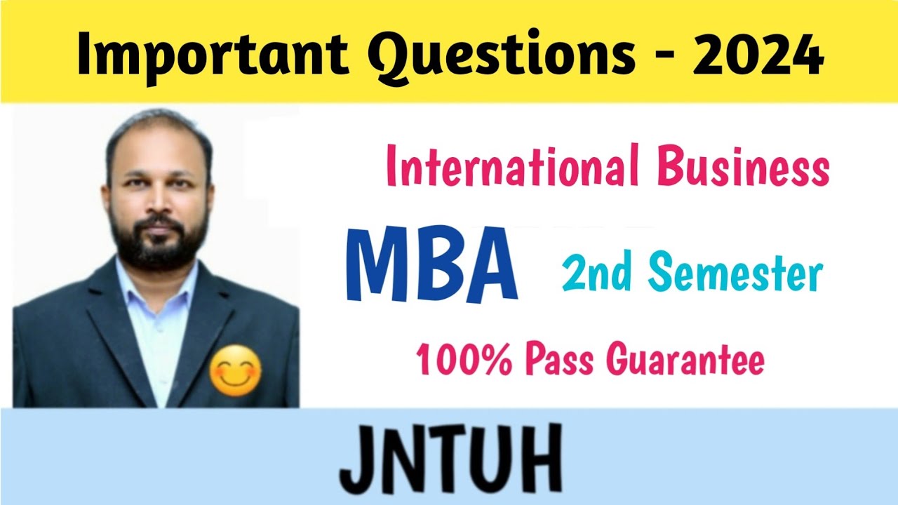 International Business Important Questions 2024 MBA II 2nd sem Semester IB imp JNTUH #abedsir