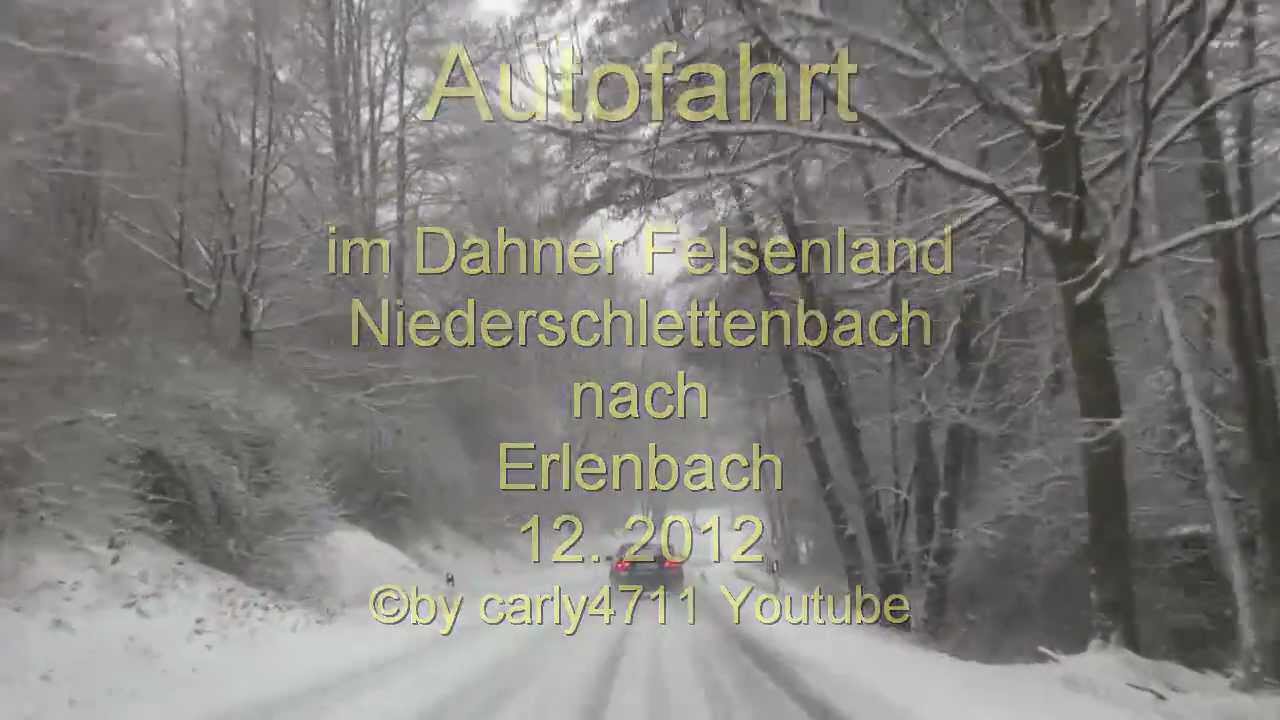 Autofahrt Bundenthal nach Erlenbach Suedwestdeutschland im Schnee 12-2012