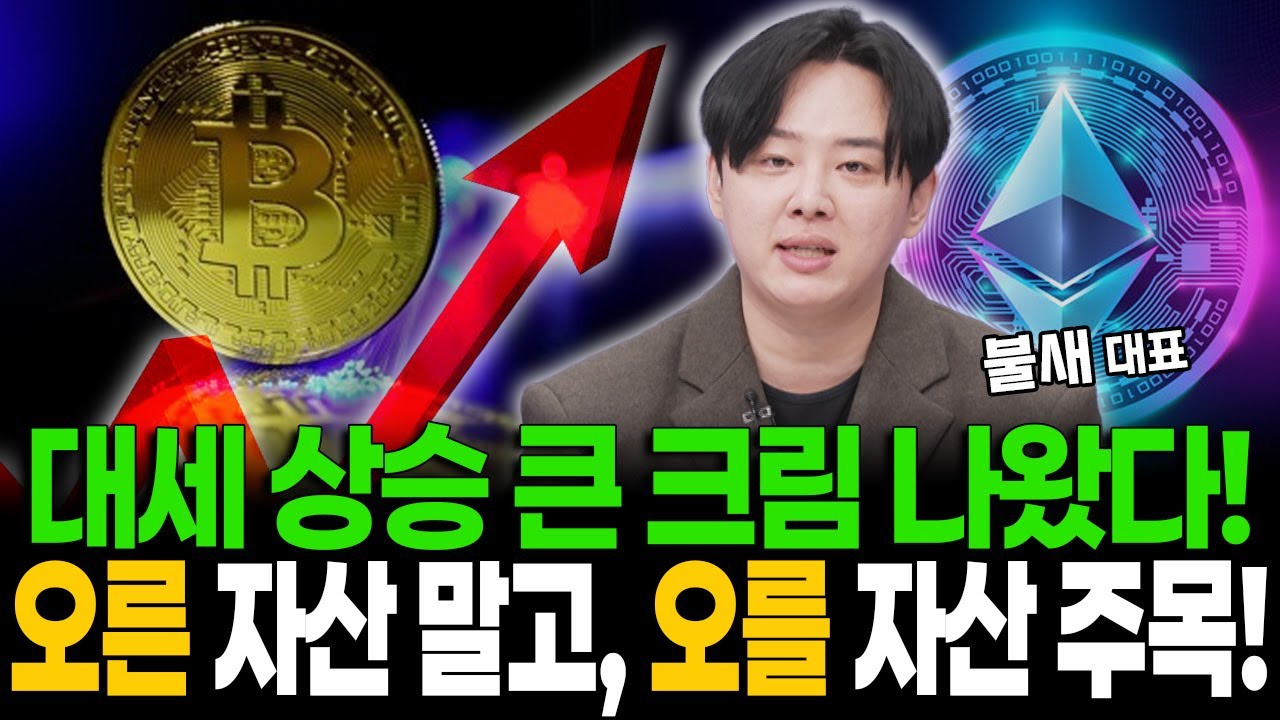 비트코인·이더리움 대세 상승 큰 그림 나왔다! 오른 자산 말고, 앞으로 오를 자산 주목!