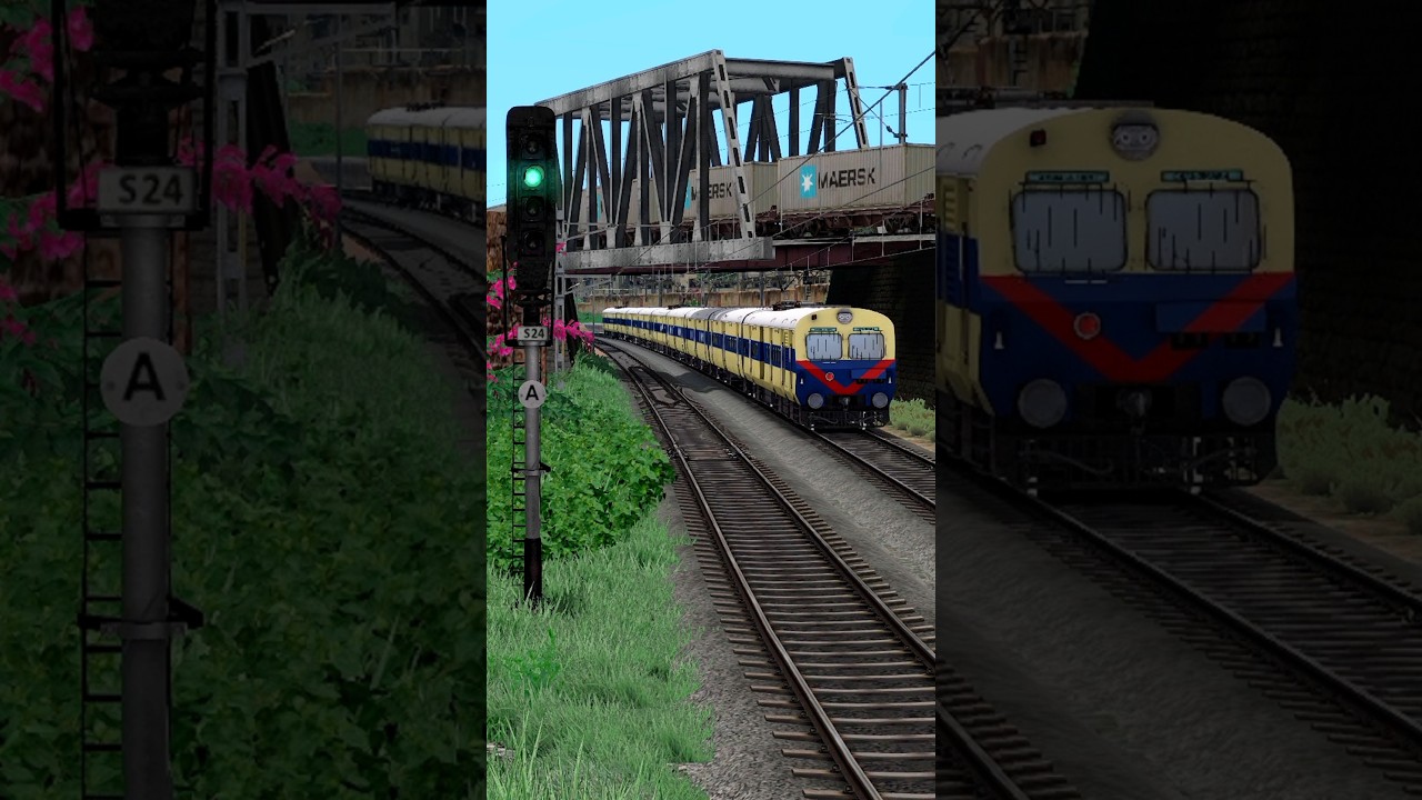 Train Simulator, Fast Crossing MEMU Passenger Train & Freight train, Train Game #train #traingame