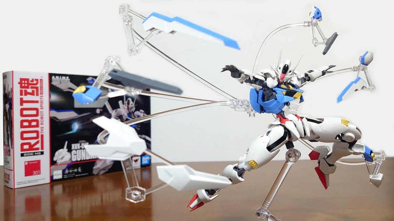 （こんなに動く！ガンビットを展開して飾れる！エアリアルが可動フィギュアに！）ROBOT魂 ガンダム・エアリアル ver. A.N.I.M.E. 　レビュー