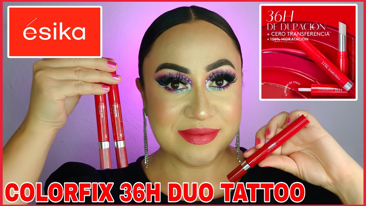 ESIKA COLORFIX 36H DUO TATTOO 💄 Amé sus Labiales 💋 #tips #makeup #maquillaje #reseña #beauty #viral