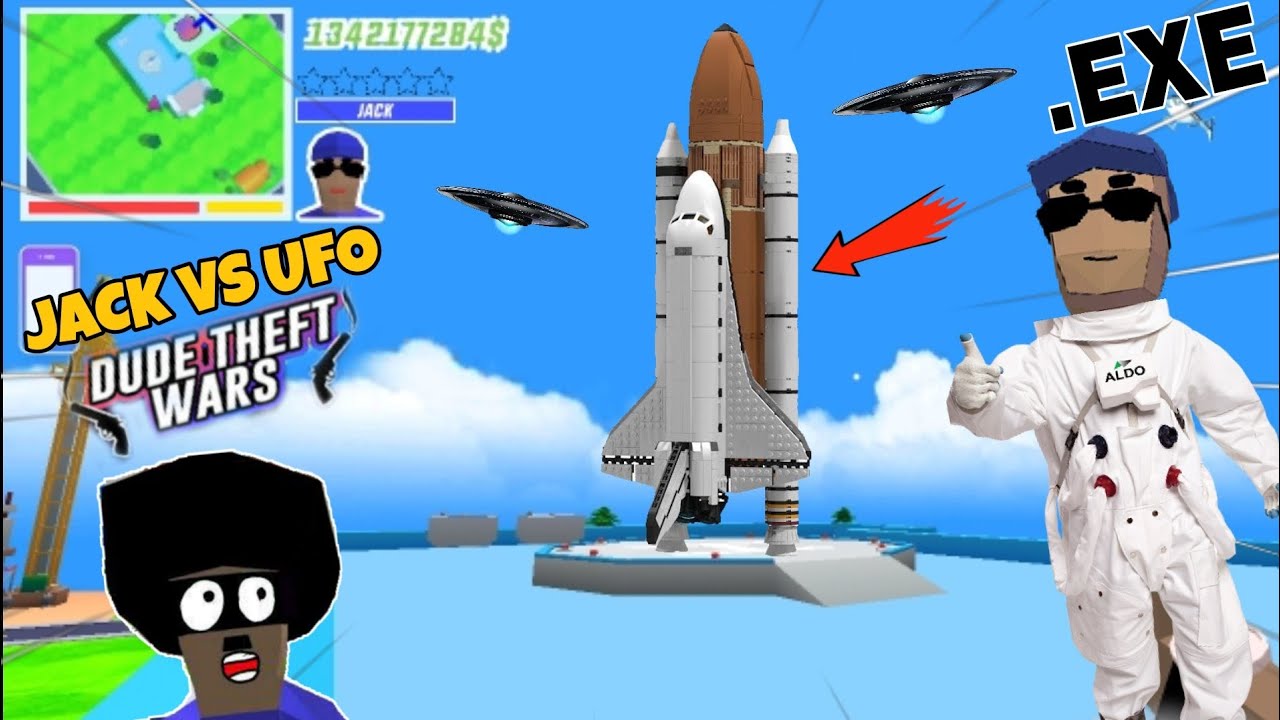 Space Shuttle Mod Dude Theft Wars .Exe - Jack VS UFO - Funny Moments