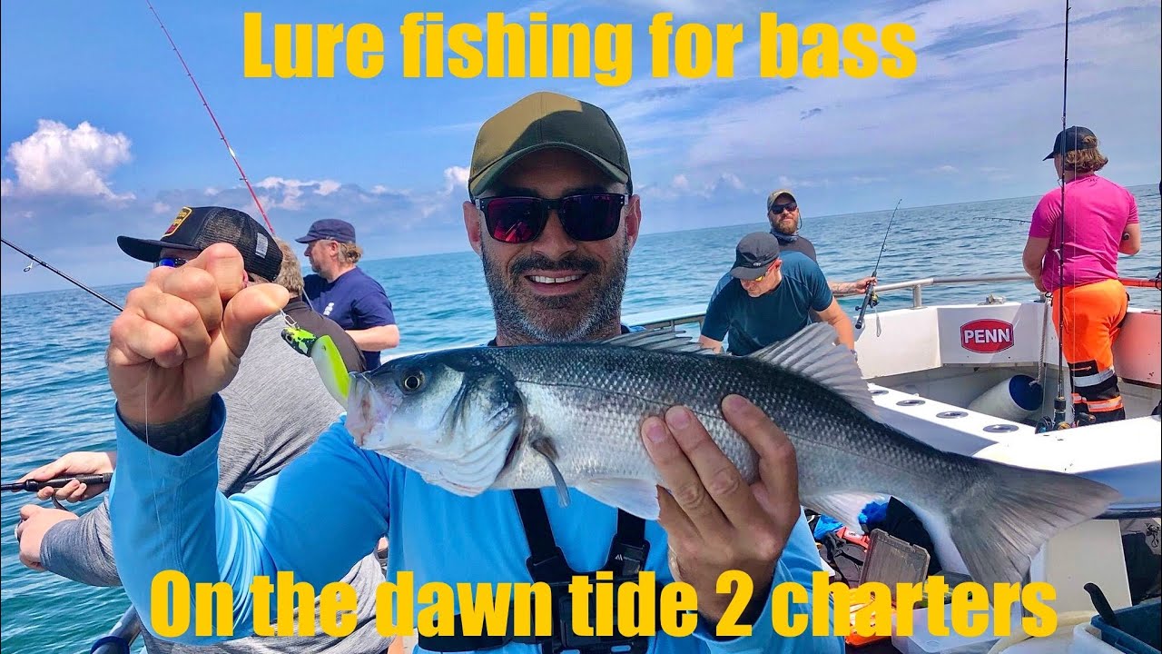 Lure fishing for bass on the dawn tide 2 charter boat. Many bass caught! #bassfishing #fishing #fish