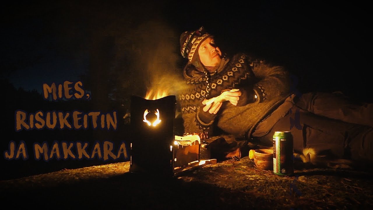 человек, веточка печка и колбаса