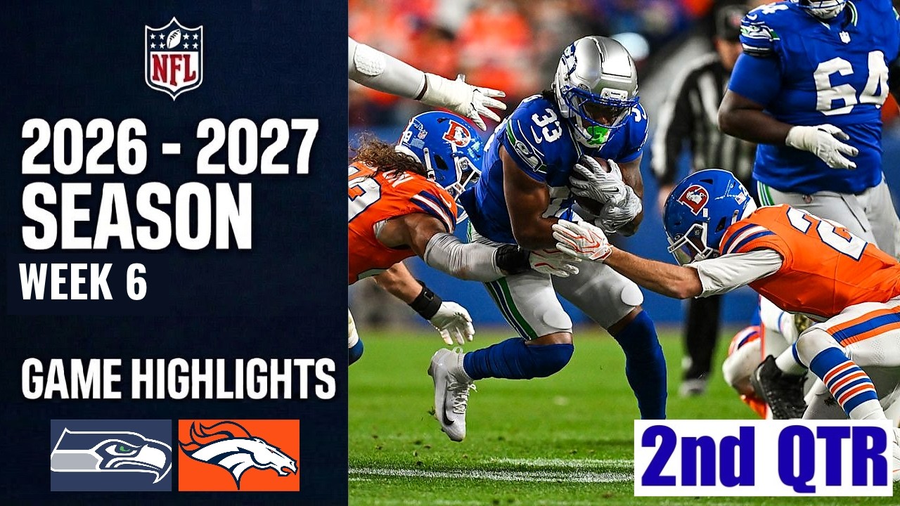 Seattle Seahawks против Denver Broncos TNF | Хайлайты игры, 2-я четверть | 6-я неделя NFL 2026