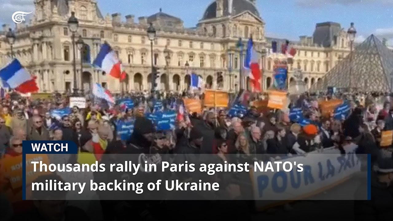 Thousands rally in Paris against NATO's military backing of Ukraine