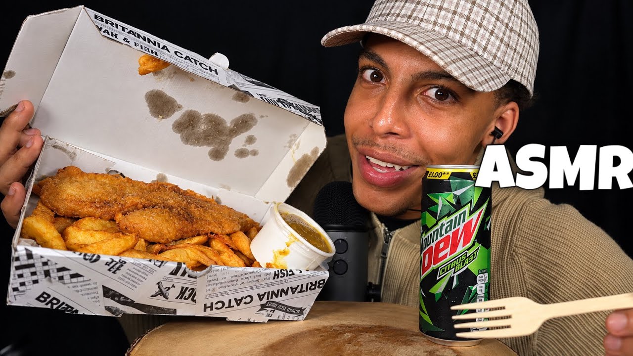 ASMR Eating The BEST Fish and Chips In The World (MUKBANG)