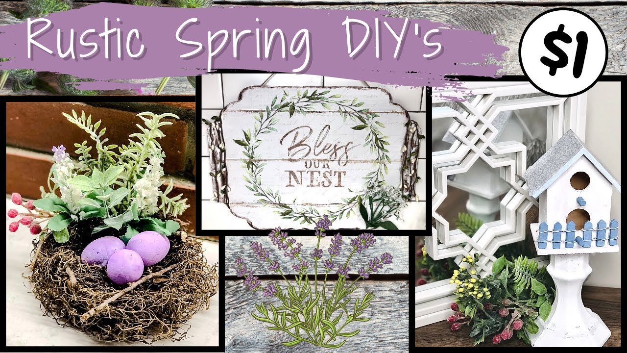 Rustic Spring Decor DIY's l Dollar Tree Spring Decor 2021 l DIY Bird Nest