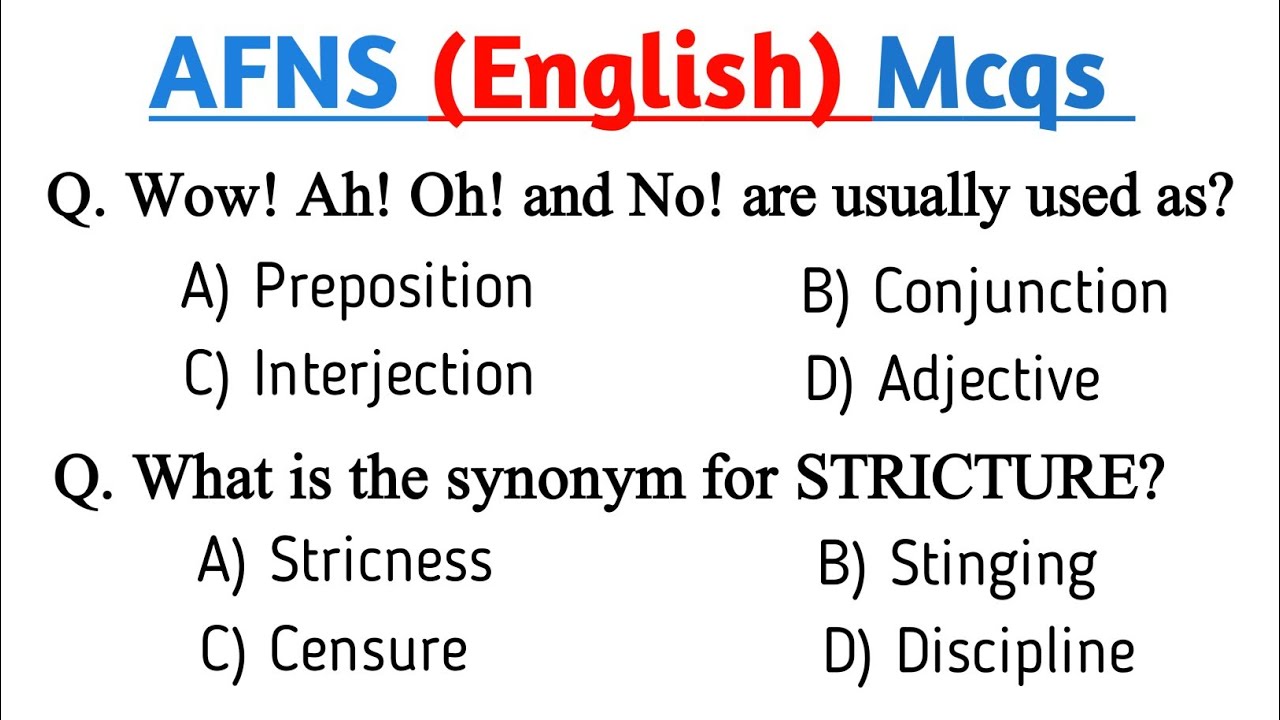 AFNS English Test Preparation | AFNS Test Preparation 2023