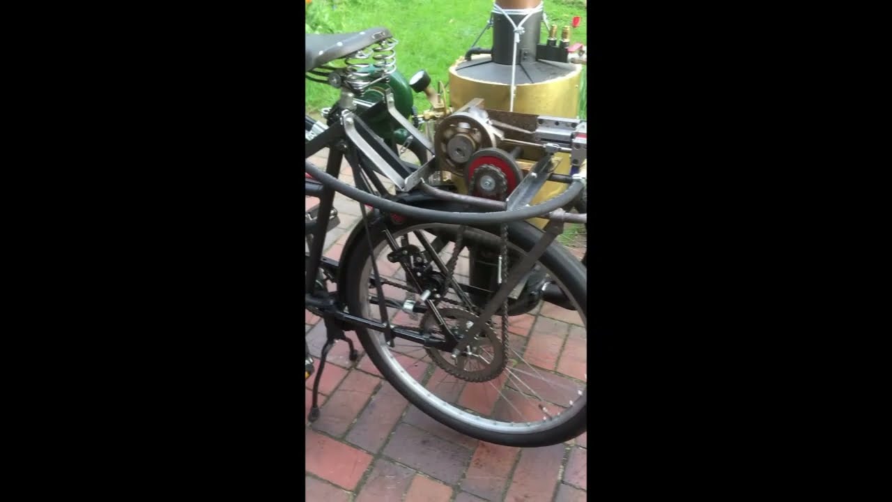 Dampffahrrad Steam-bike selfmade Hühnerschreck