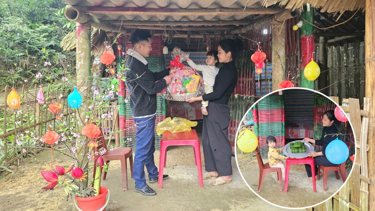 Tieu Nhu and her mother happily wrapped Tet cakes - CEO Vuong returned and said goodbye between them