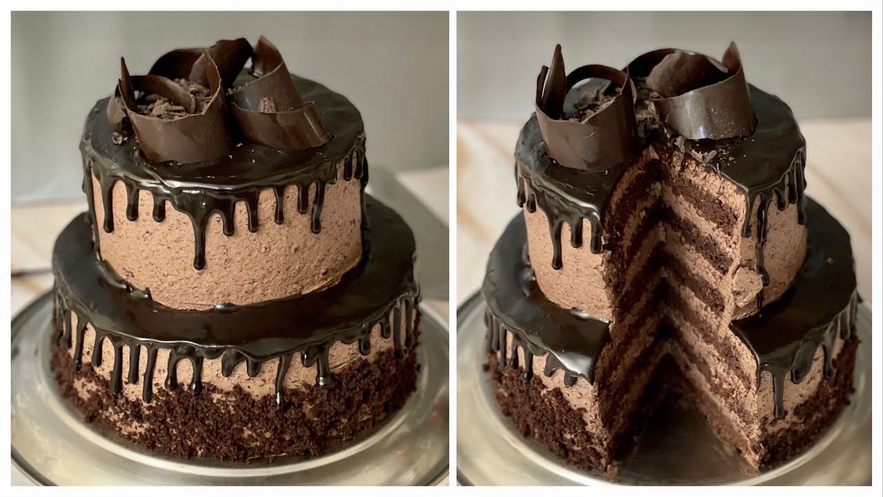 Two Tier Chocolate Cake In kadai | EGGLESS and Without OVEN | 2 टियर चॉकलेट केक बनाने का आसान तरीका