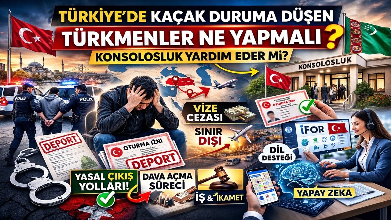 DİKKAT! TÜRKMENİSTAN VATANDAŞLARI TÜRKİYE'DE KAÇAK DURUMA DÜŞERSE NE YAPMALI? KONSOLOSLUK, CEZA DAVA