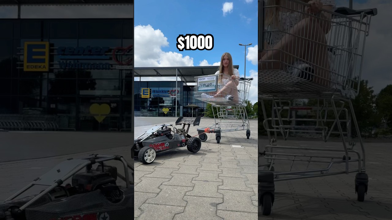 $5 vs $1000 RC CAR vs GIRL in a Shopping Cart! 😳🚀