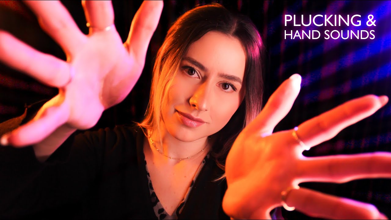 PLUCKING and HAND SOUNDS to relax ✨ with mouth sounds and hand movements ASMR