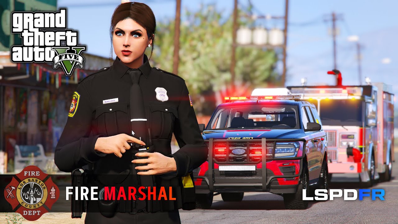 GTA 5 LSPDFR - FIRE MARSHAL - Vehicle Fire, Arson, Structural Fire [AI Voiceovers] [076]