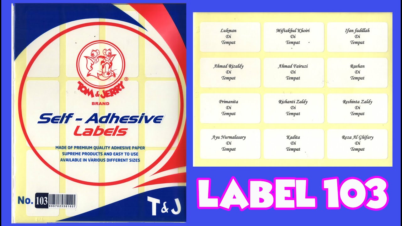 Setting label 103 dengan hasil print sangat tepat di Microsoft Word