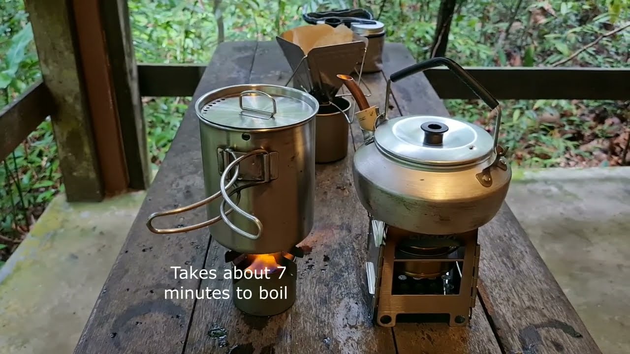 Lixada Titanium Alcohol Burner & Lixada Folding Wood Stove