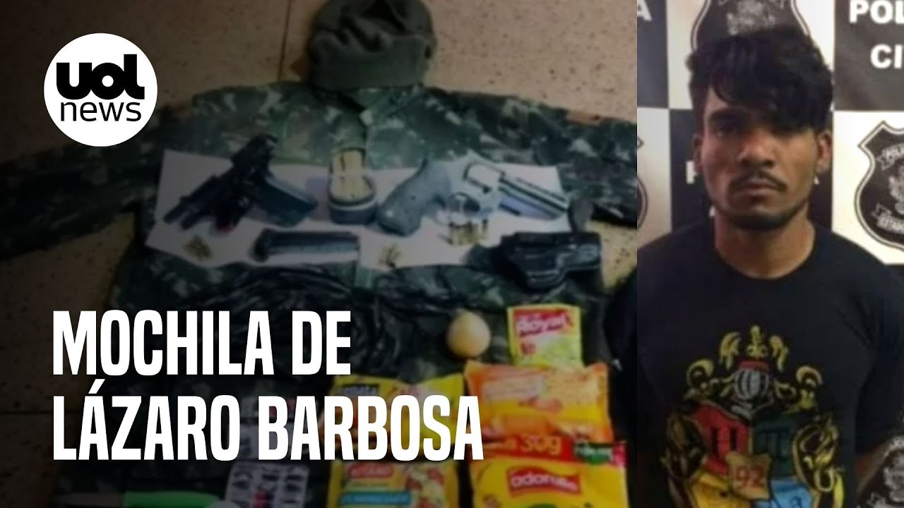 Lázaro Barbosa levava macarrão instantâneo, armas e remédios em mochila; polícia divulga imagens