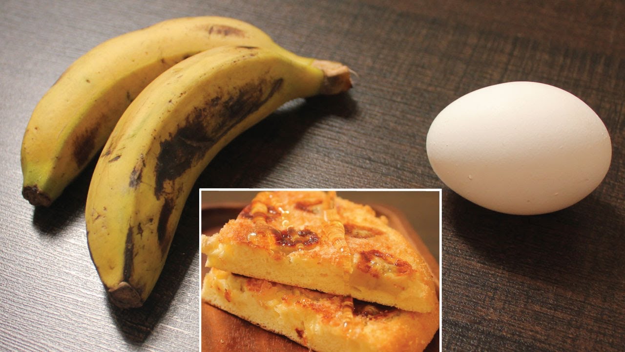 1 Egg + 2 Banana Cake for Breakfast | 1 egg cake on pan |Only 4 Ingredient Breakfast Recipe