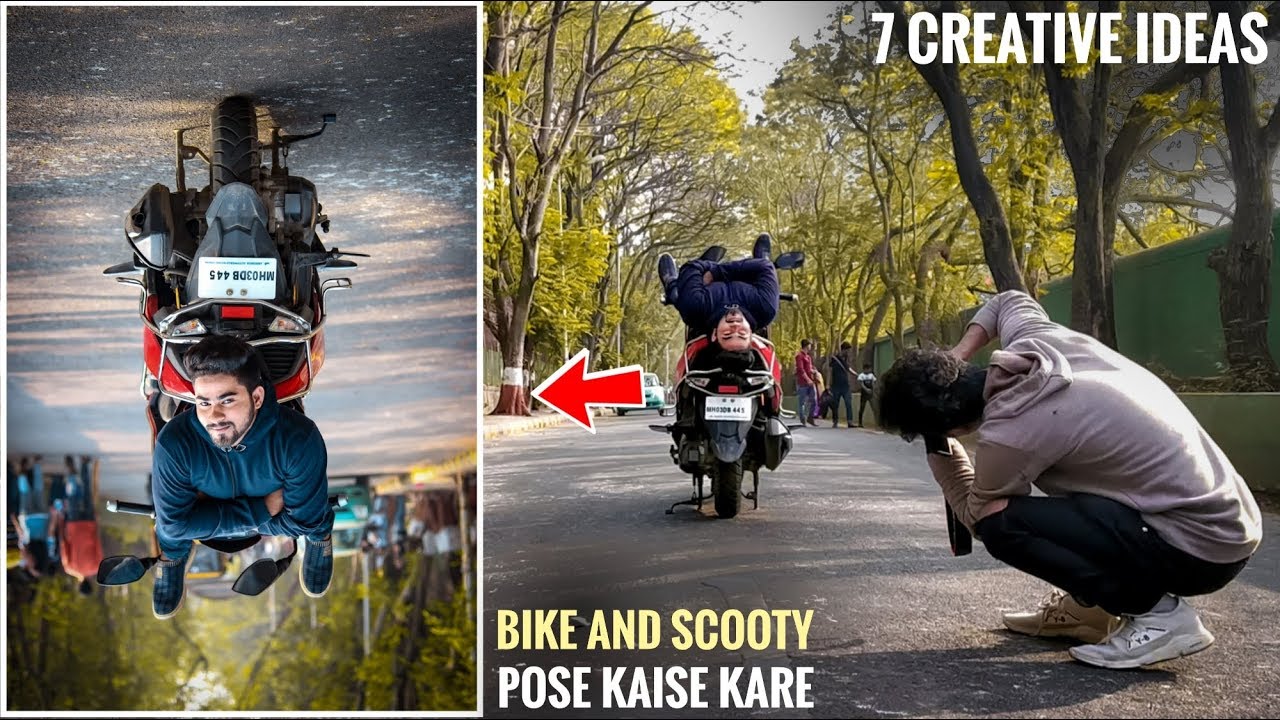 7 Creative Pose With Bike And Scooty Photography Step By Step In Hindi 2019
