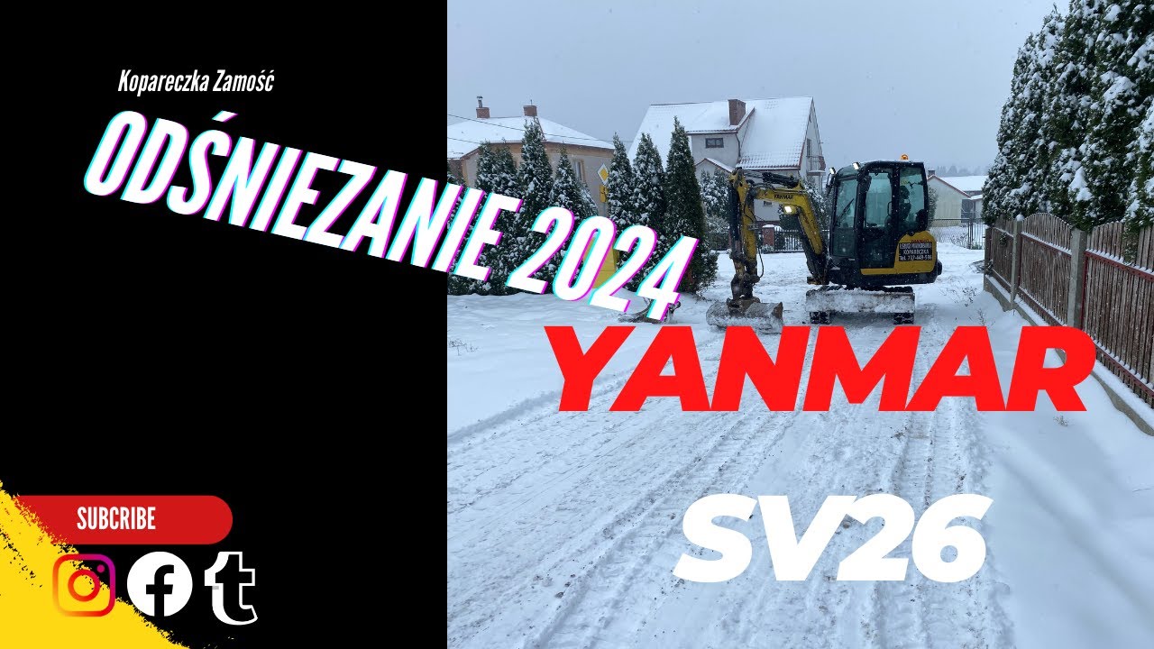 Odśnieżanie 2024 Minikoparka Yanmar sv 26