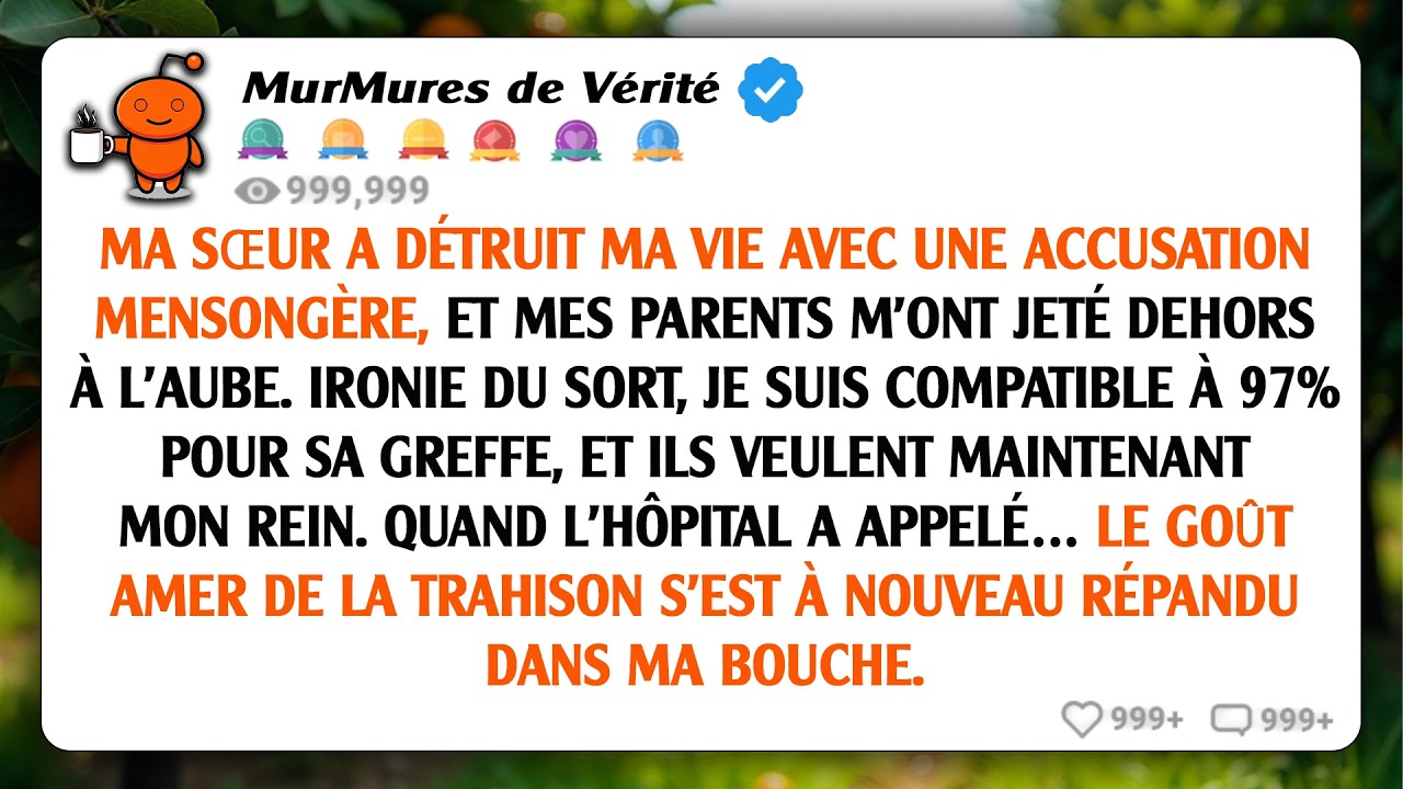 Ma sœur a ruiné ma vie avec une fausse accusation, et mes parents m'ont mis à la porte à l'aube