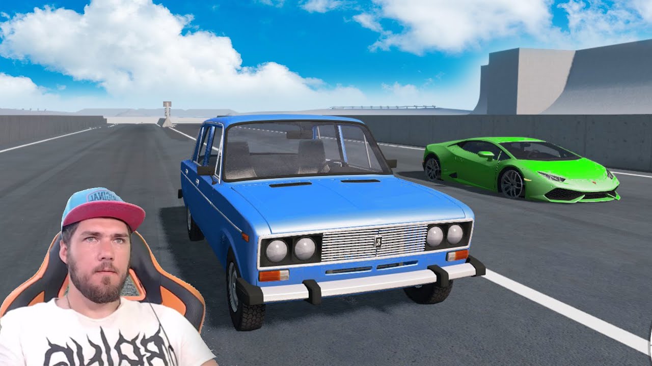 УСТРОИЛ ГОНКИ - ЖИГУЛИ ПРОТИВ ЛАМБЫ ВЛАДА А4 - КТО БЫСТРЕЕ BeamNG Drive