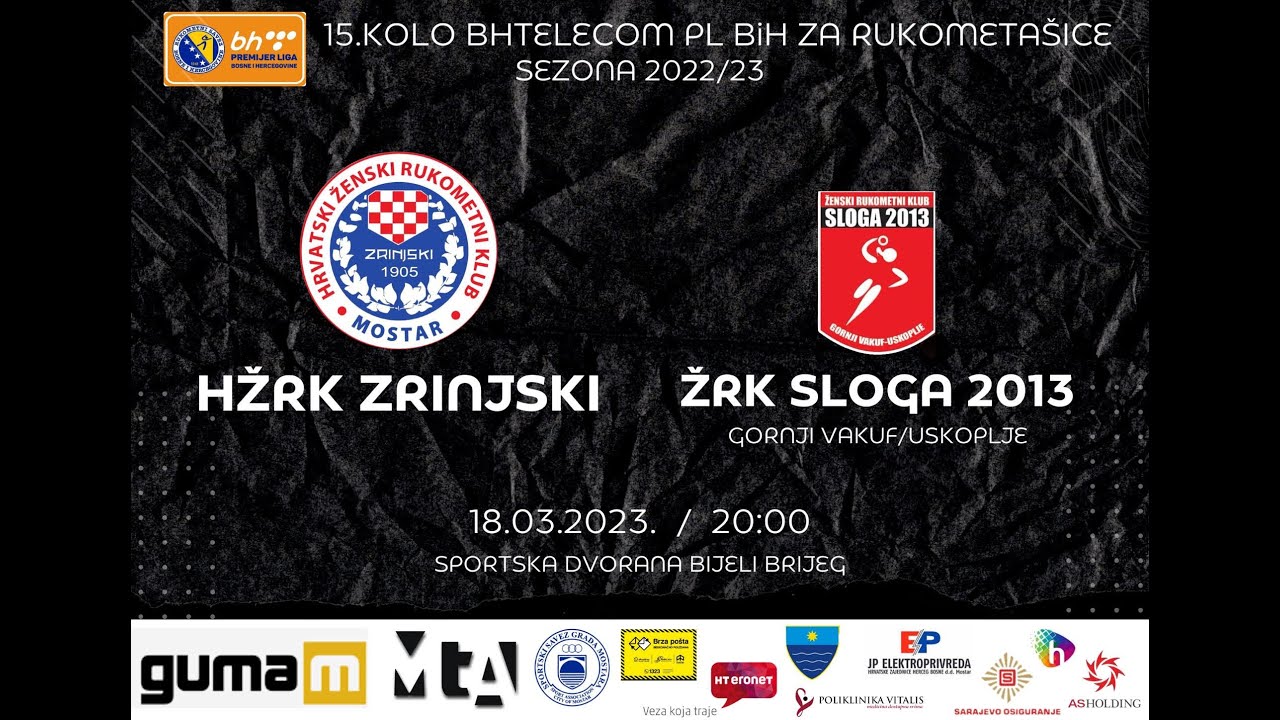 HŽRK Zrinjski - ŽRK Sloga 2013 | 15. kolo BH Telecom PLBiH
