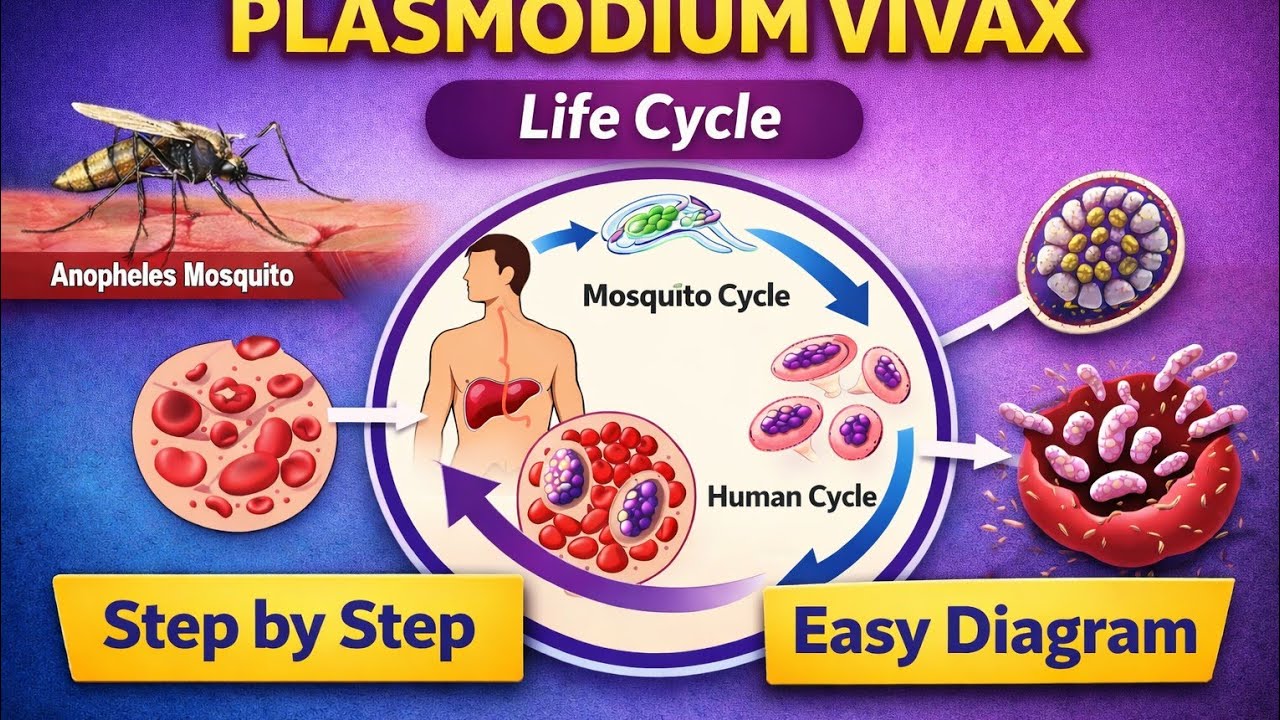 Plasmodium vivaxlife cycle in odia+ Eng malaria parasite explained step by step.Bsc,zoology Cpet2026