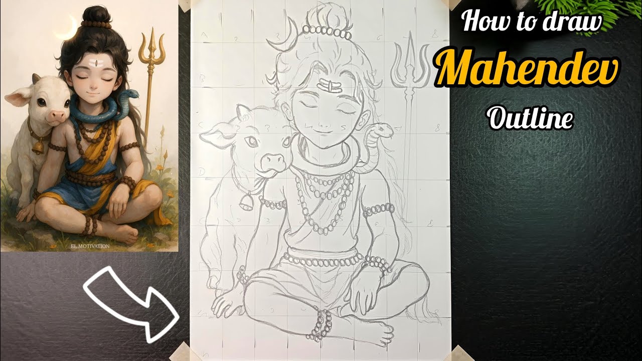 || How to draw Mahadev 🥰|| outline drawing ☺️|| lord of Mahadev outline drawing 🤗||