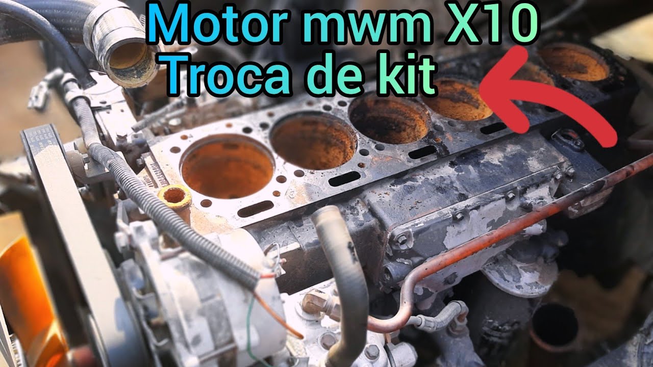 motor mwm X10 troca de kit e bomba d'água e bomba  de óleo do motor