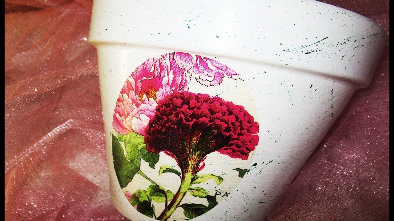 How to Decoupage and weatherproof A Terra Cotta Pot 2019!
