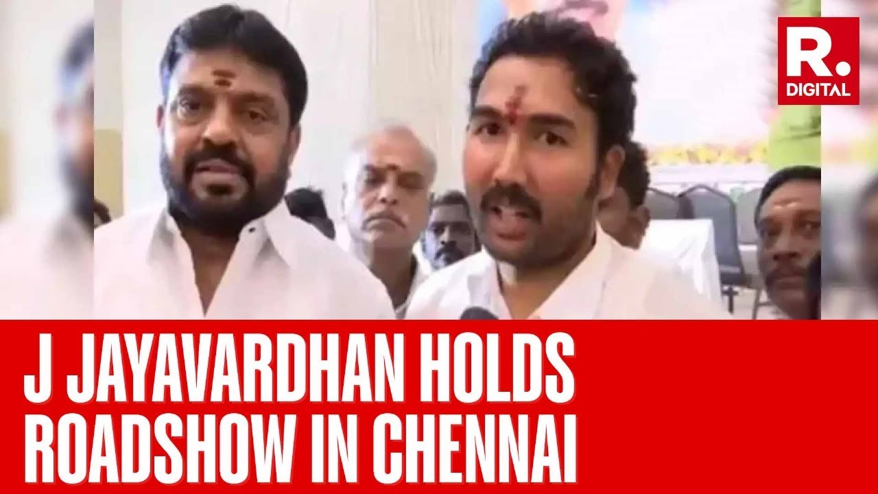 AIADMK&rsquo;s Chennai South Candidate J Jayavardhan Holds Roadshow In Chennai