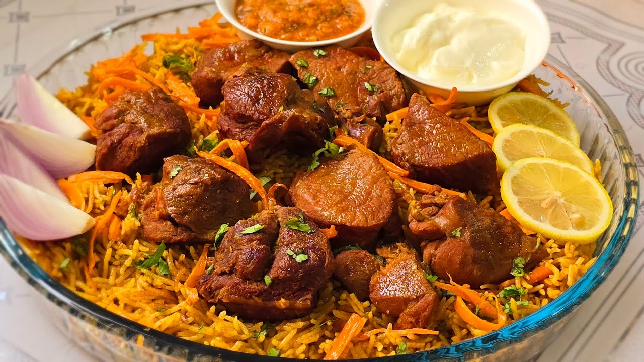 Traditional Lamb Kabsa Recipe | Saudi Spiced Rice & Meat Dish (كبسة لحم)