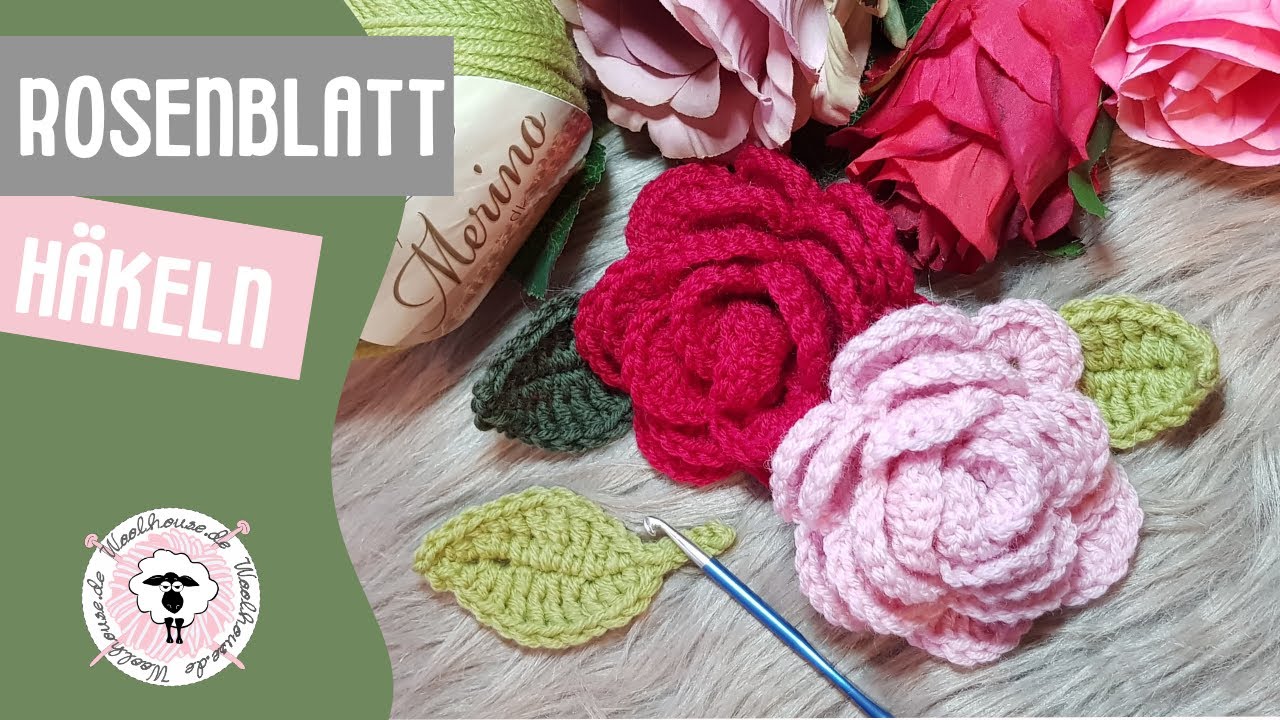 Rosenblatt Häkeln / häkeln für Muttertag / kleine Geschenkidee / schnell und einfach