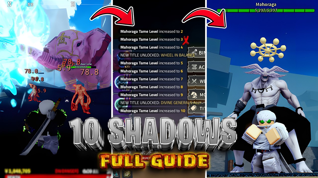 NEW Ten Shadows Cursed Technique FULL Showcase + How To Tame Mahoraga/Unlock Domain Full Guide
