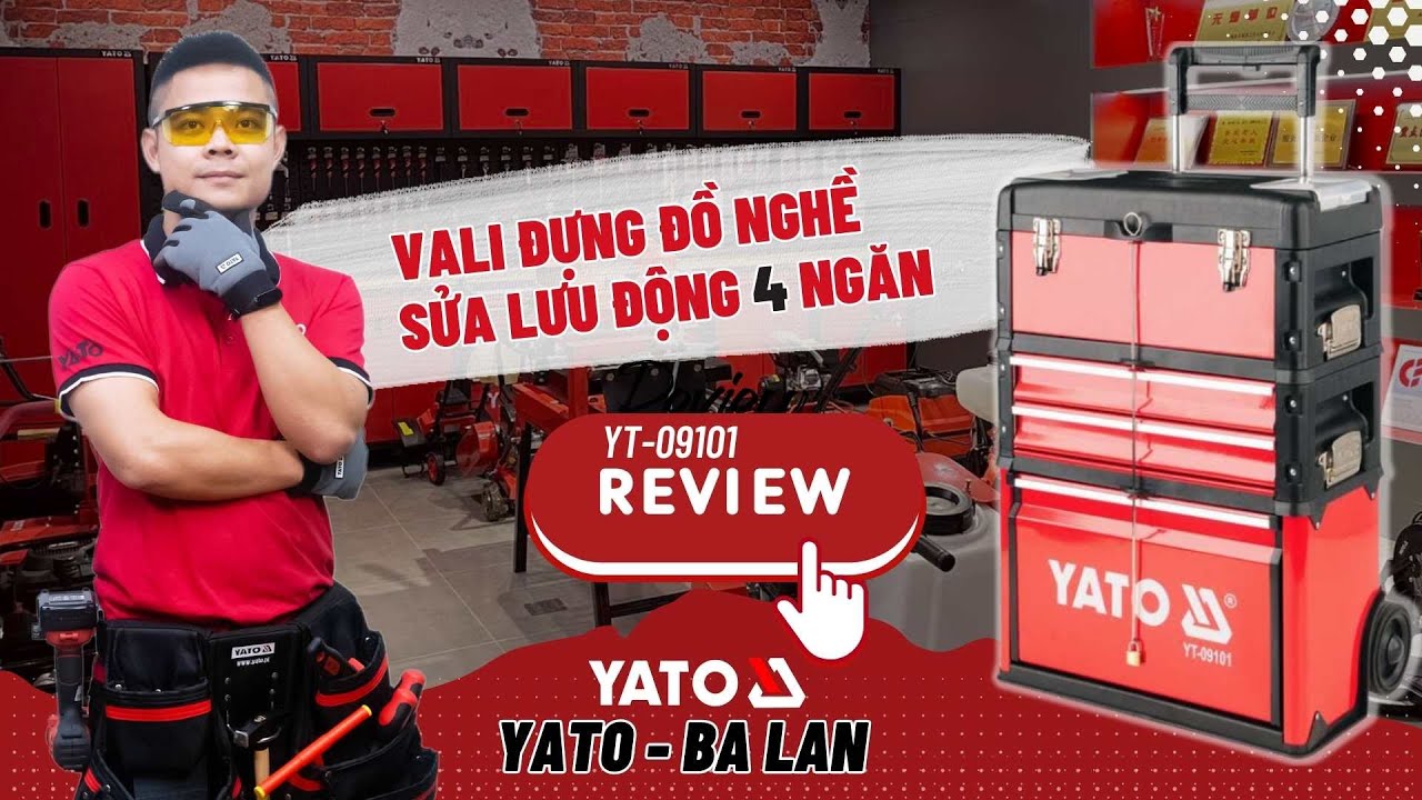 REVIEW- #Vali đựng đồ nghề sửa chữa di động 4 ngăn #Yato Balan YT-09101