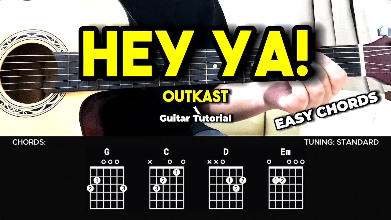 Hey Ya! - OutKast | Easy Guitar Tutorial For Beginners (CHORDS & LYRICS) #guitarlesson