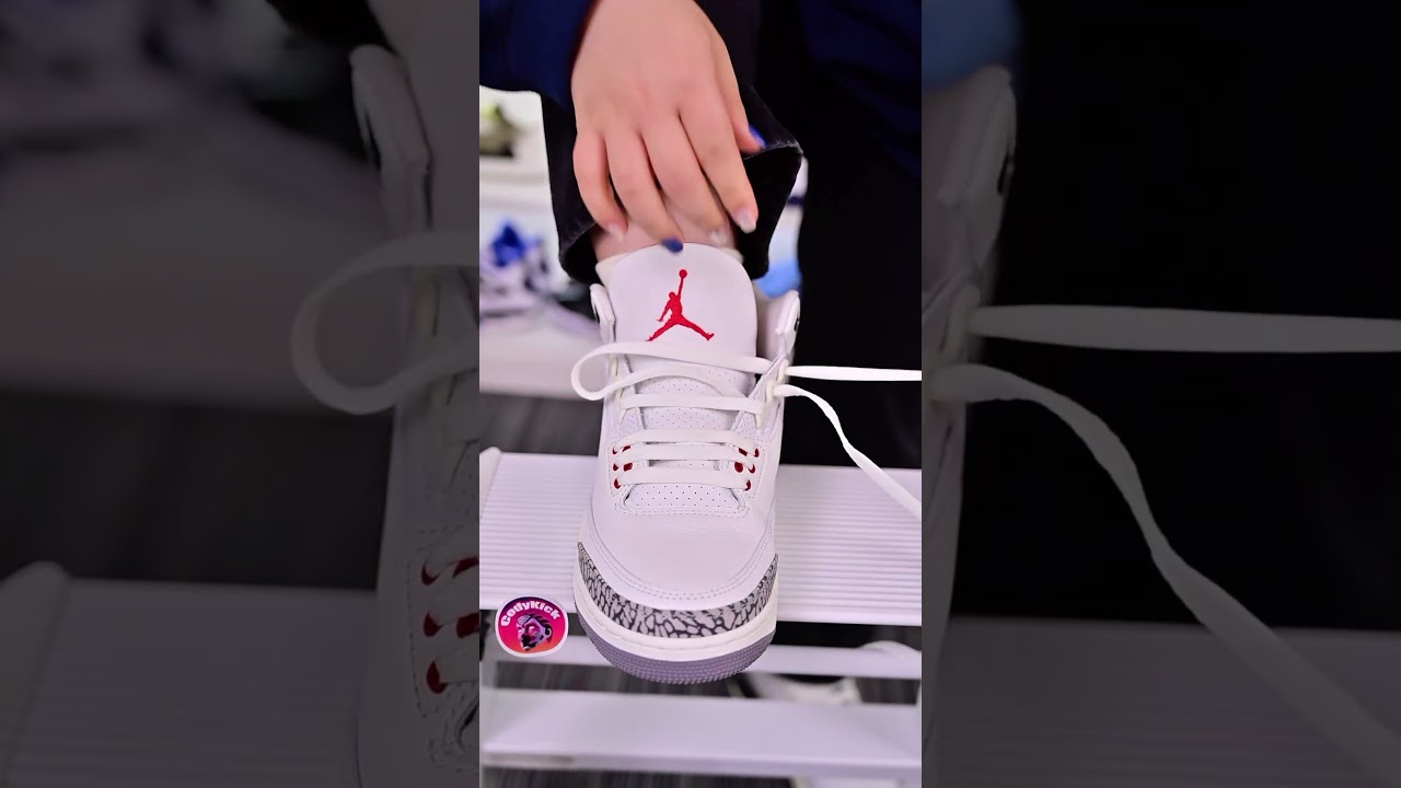 How to lace AIR JORDAN 3 "WHITE CEMENT REIMAGINED"
