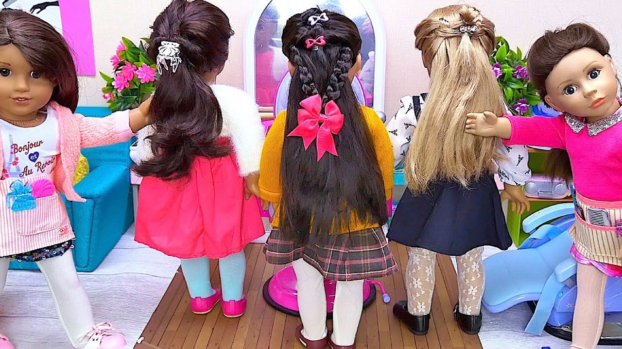 AG Dolls Create New Hairstyles in the Beauty salon! | PLAY DOLLS easy DIY ideas