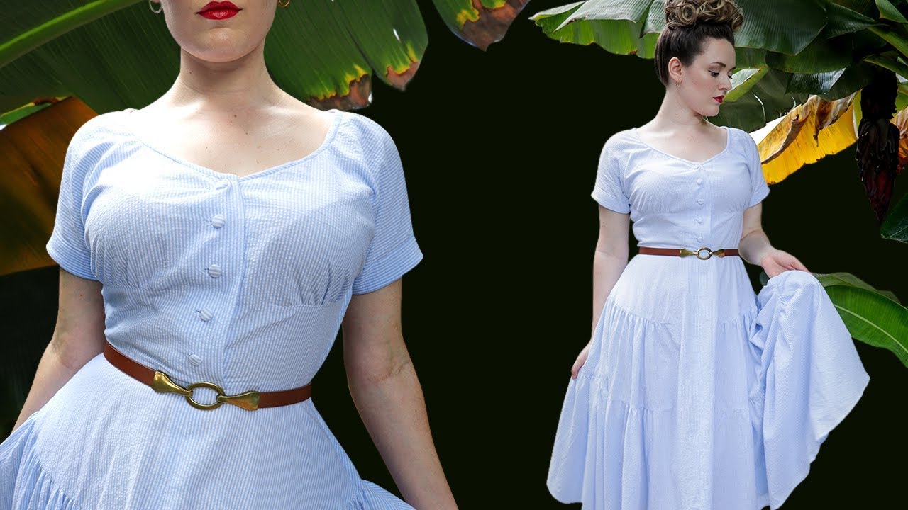 Sewing a Seersucker Sundress | Vogue 9106 | Retro Rebuild